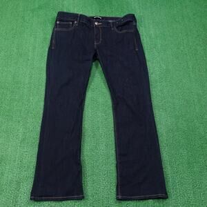 Express Barely Boot Jeans Womens 12S Dark Wash Low Rise Stretch Denim 36x29